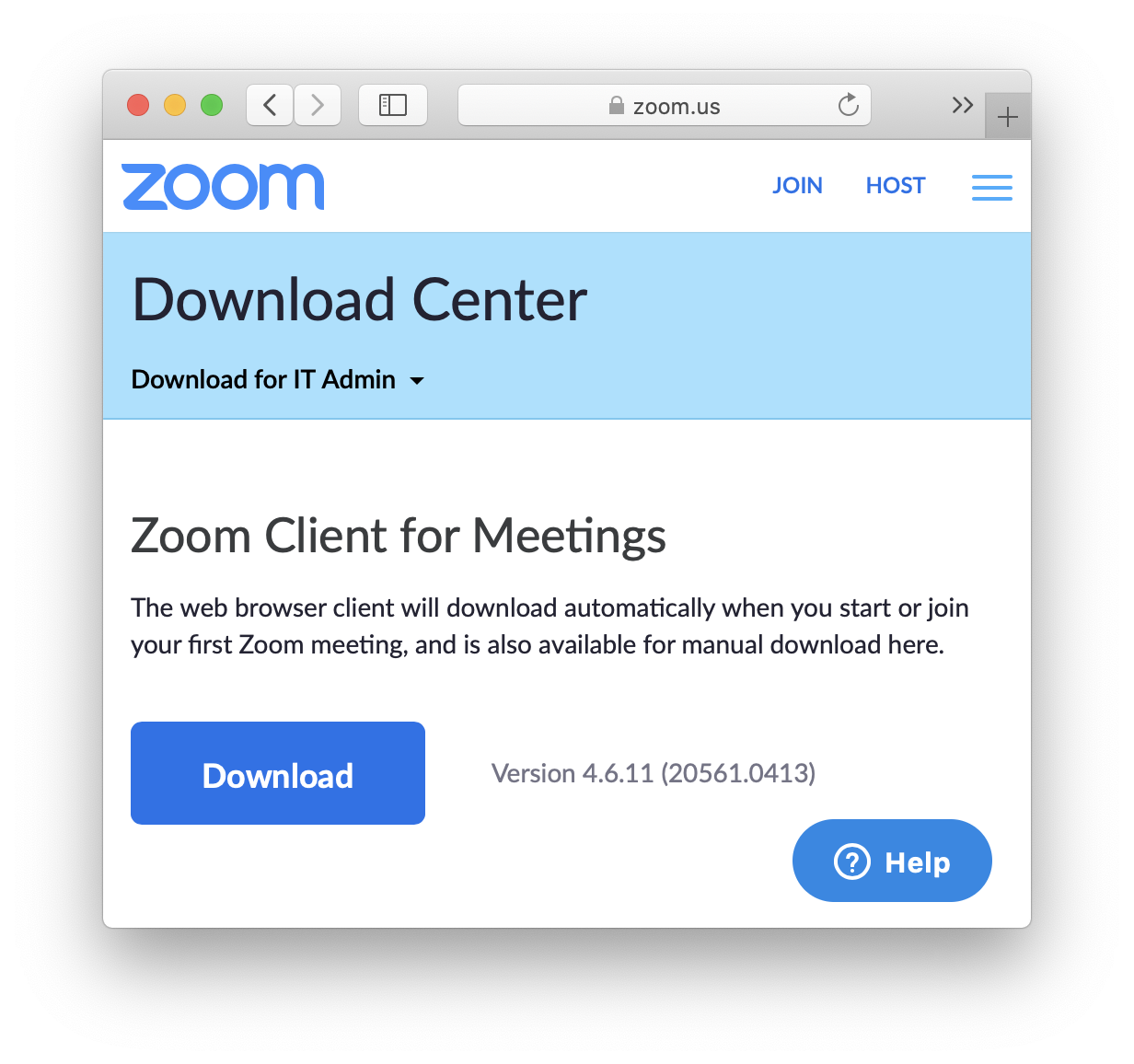 Zoom Download Page