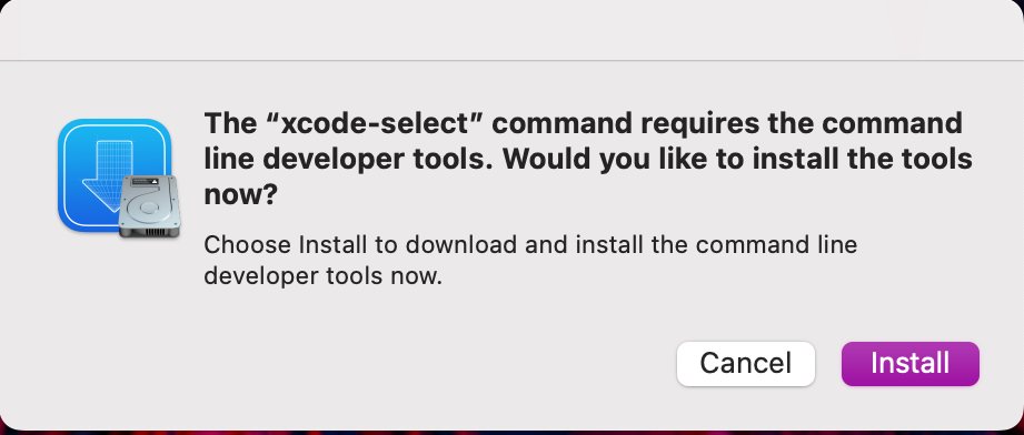 xcode-select --install popup