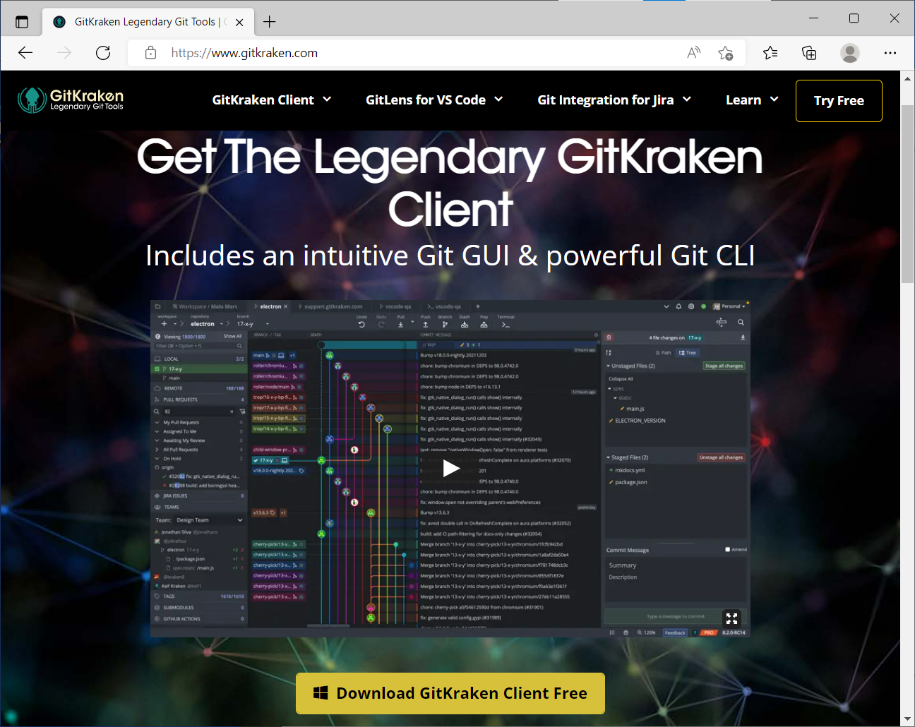 GitKraken landing page