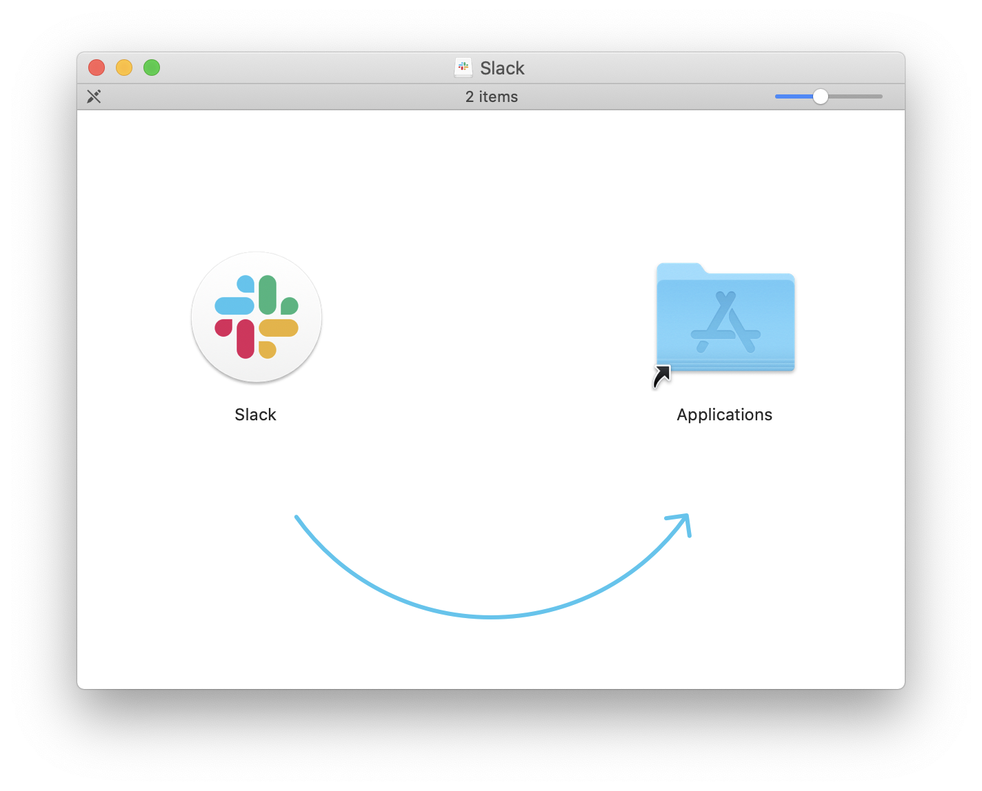 Slack installation window