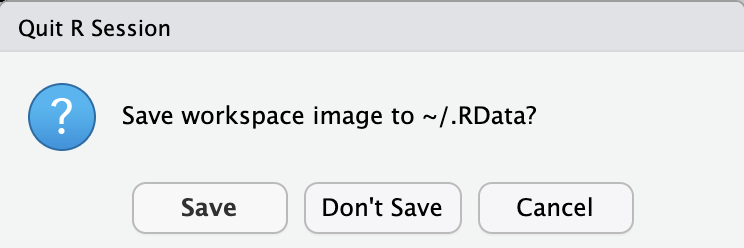 RStudio prompt to save workspace data