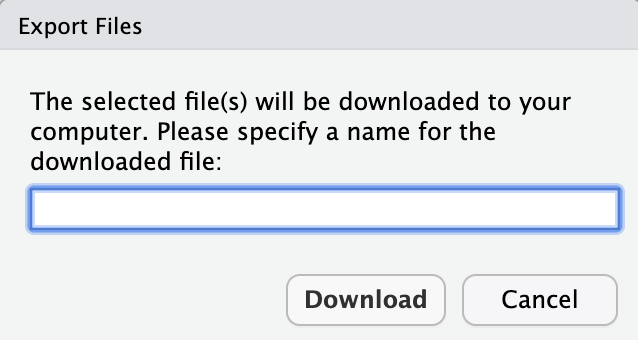 Select file to export from RStudio