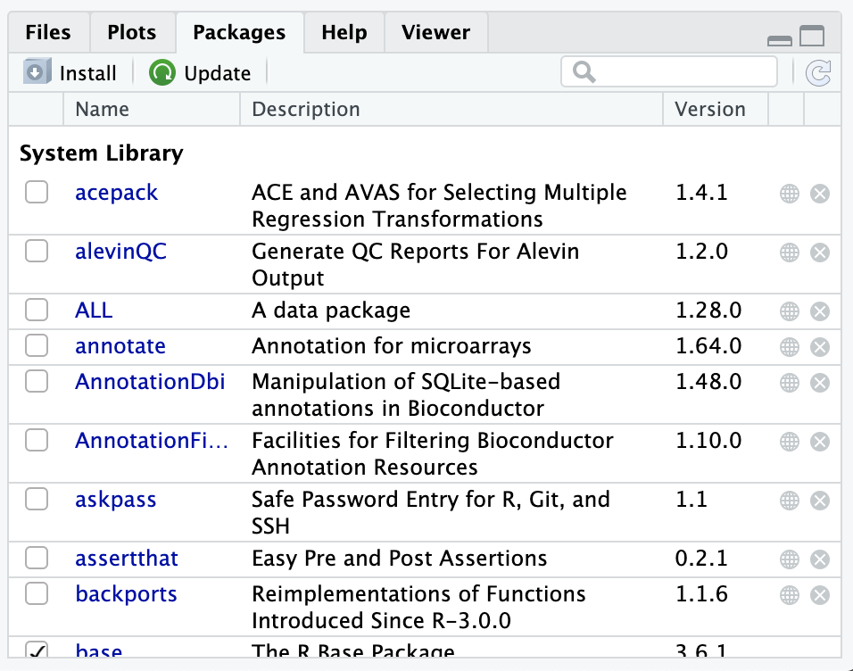 See all installed packages in RStudio