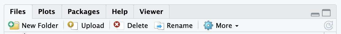 RStudio upload button