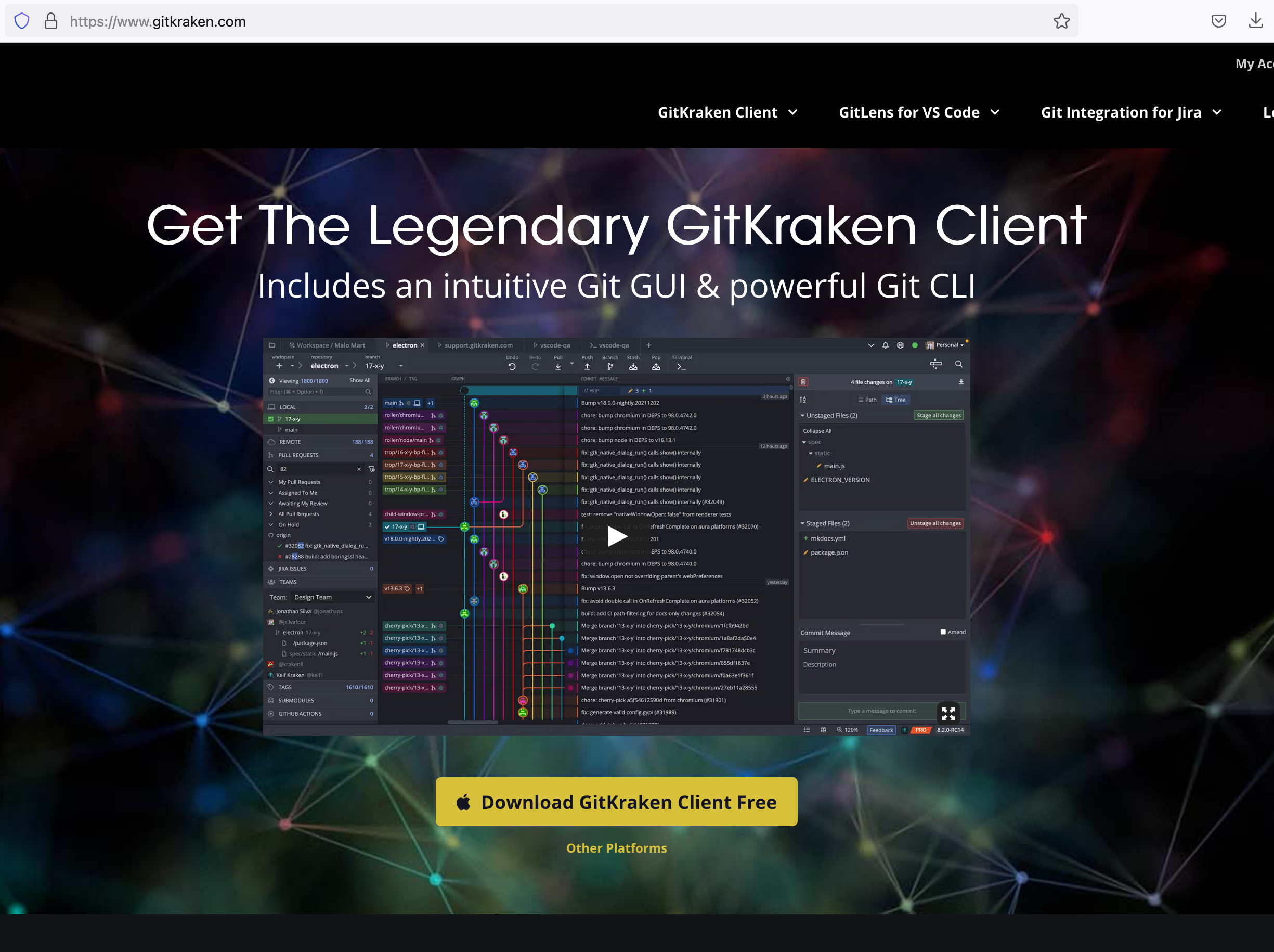 GitKraken Landing Page