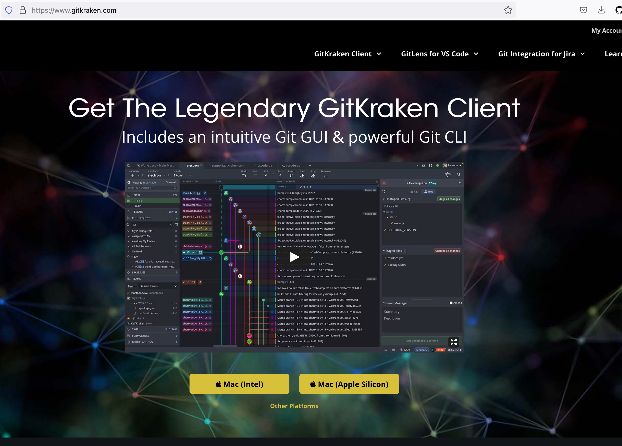 GitKraken Download options