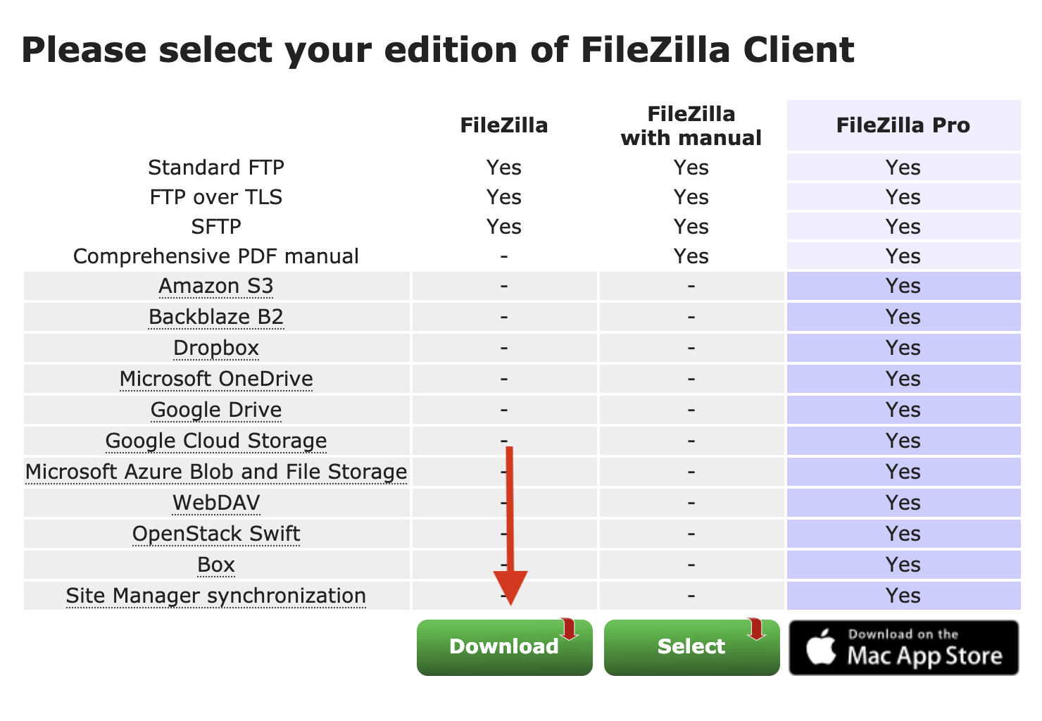 Filezilla download screen