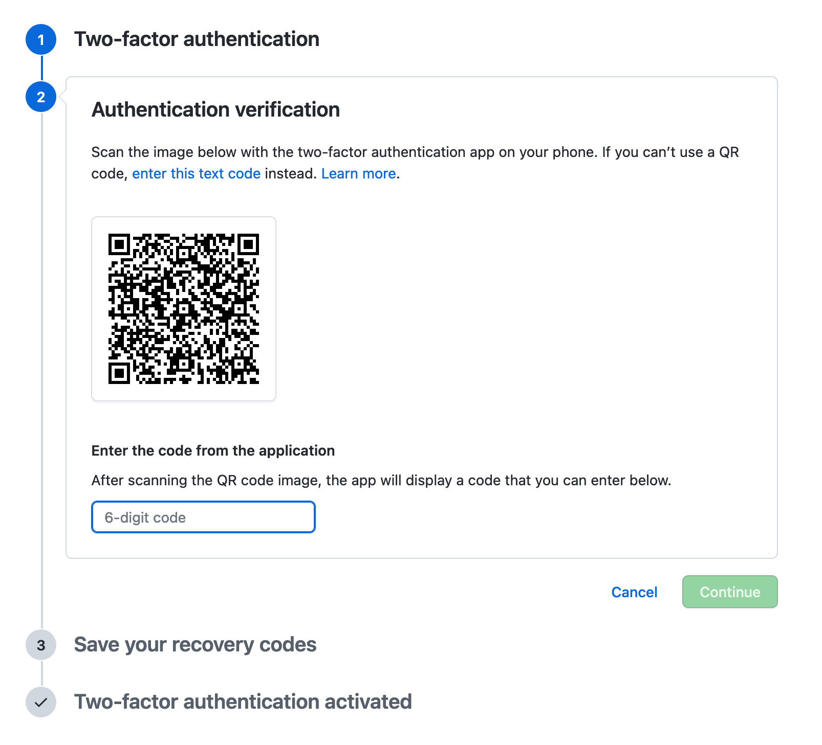 GitHub 2FA Setup for Authenticator App