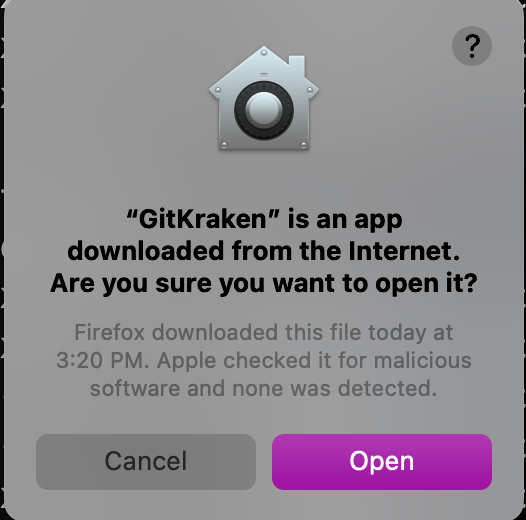 macOS warning about GitKraken